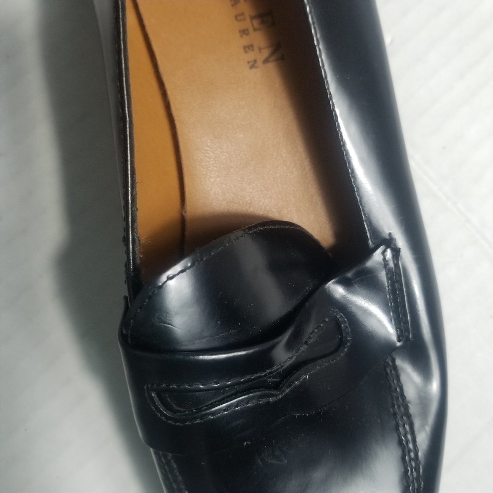 LAUREN RALPH LAUREN WOMEN'S BLACK LEATHER LOAFERS SIZE 6B - Picture 9 of 12